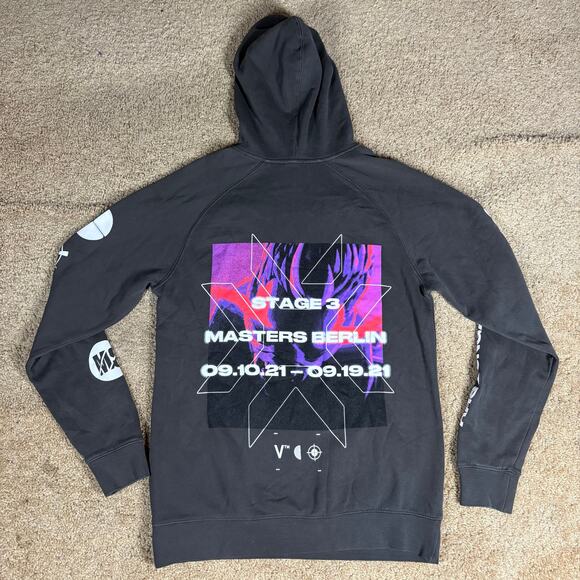RARE Valorant 2021 VCT Berlin Video Game Yoru Sentinels Mens Hoodie Size S Grey - Picture 5 of 7